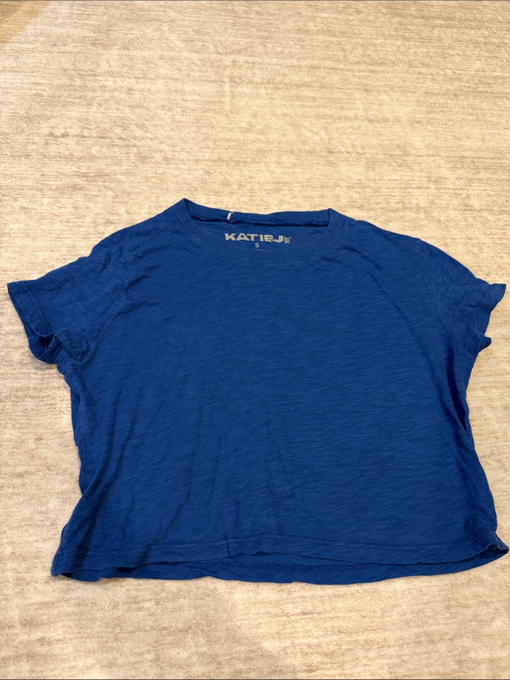 Katie J NYC blue cropped short sleeve girls short sleeve